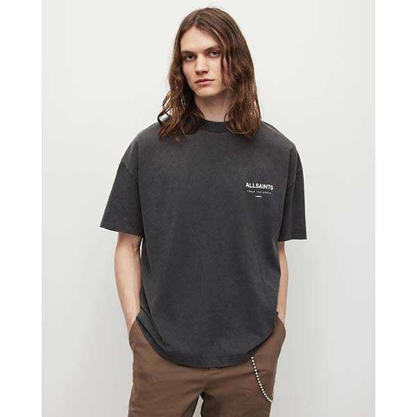 Allsaints Australia Mens Underground Oversized Crew T-Shirt Black AU34-621